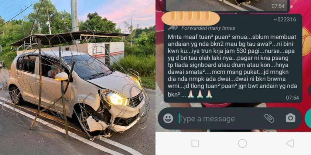 vocket-frontliner-myvi-terlanggar-kawat-besi-header
