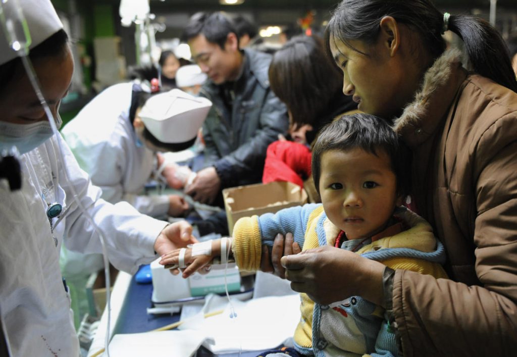 A group of Chinese children accompanied