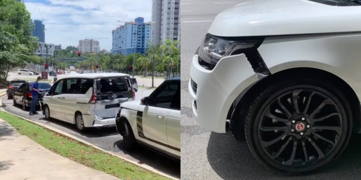 Range Rover milik Ryzal Ibrahim kemalangan