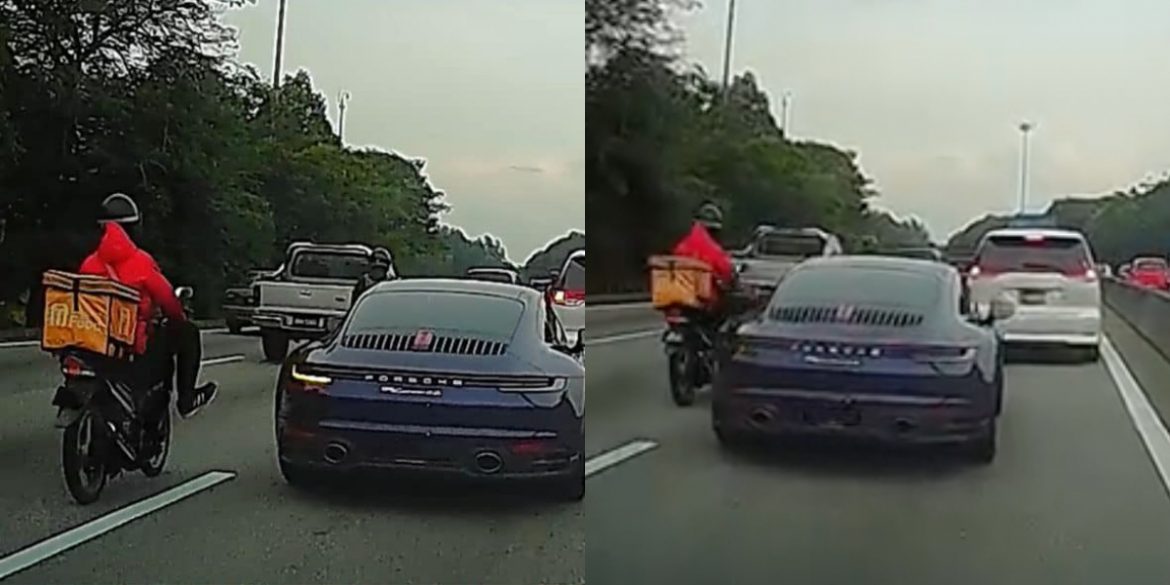 rider penghantar makanan dan porsche
