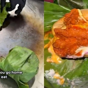 Aroma Dan Rasa Lebih Sedap, Gerai Ini Jual Burger Balut Daun Pisang