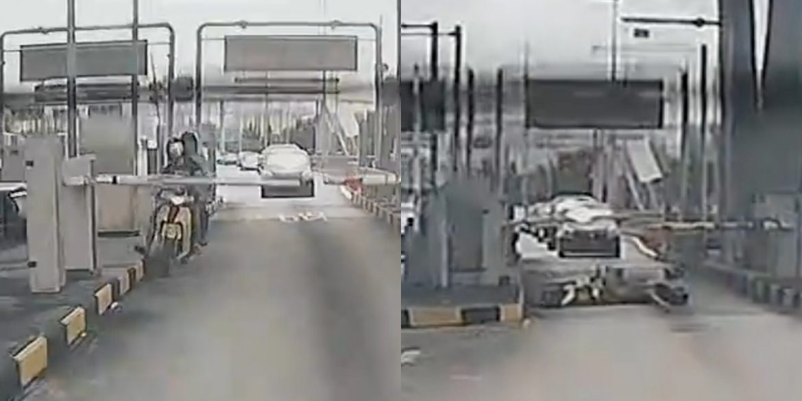 Tak Lepas Menyelit, Penunggang & Pembonceng jatuh Motosikal 'Cium' Jalan
