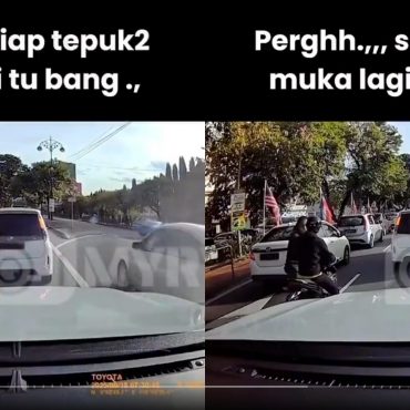 Netizen Marah Lelaki Lintas Jalan Tak Tengok Kiri Kanan, Tepuk Muka Penunggang Motosikal