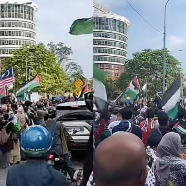 Solidariti GSF, Orang Ramai Laung ‘Hancur Zi*n*s’ Depan Kedutaan Amerika Syarikat